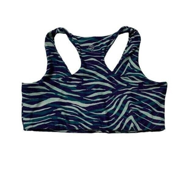 Sage Multicolor Animal Print Racerback Sports Bra Stretchy Supportive Large - Picture 3 of 4